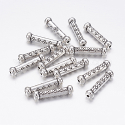 Tibetischer stil legierung perlen, Tube, Antik Silber Farbe, Bleifrei und Cadmiumfrei und Nickel frei, 22x5.5 mm, Bohrung: 1.5 mm