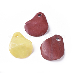 Ciondoli in pietra naturale mista, petalo, colore misto, 57~63x45~49x3~6mm, Foro: 7~8 mm