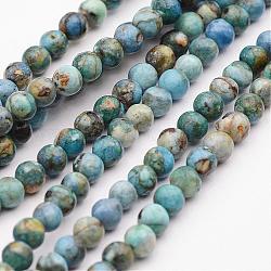 Fili di perle di variscite naturale, tondo, 4mm, Foro: 1 mm, circa 94pcs/filo, 15.7 pollice