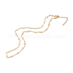 304 collares de cadena de enlace transversal de acero inoxidable, con cierre de langosta, dorado, 16.61 pulgada (42.2 cm)