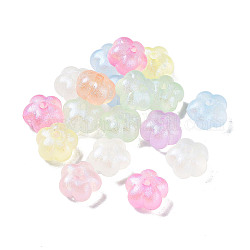Transparente Acryl Perlen, leuchtende Perlen, Leuchten im Dunkeln, Blume, Mischfarbe, 13x8 mm, Bohrung: 2.3 mm, ca. 580 Stk. / 500 g