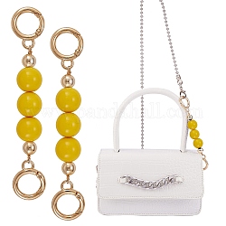Chaîne d'extension de sac, avec des perles en plastique ABS et des anneaux de porte à ressort en alliage d'or léger, pour les accessoires de remplacement de sac, or, 13.8 cm