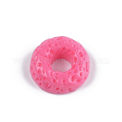 Decoden-Cabochons aus Harz, Donut, Imitation Lebensmittel, tief rosa, 16x5.5 mm