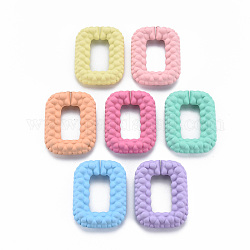 Opaque Spray Painted Acrylic Quick Link Connectors, Rectangle, Mixed Color, 35x26x7mm, Inner Diameter: 10.5x19.5mm
