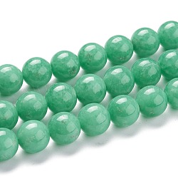 Stränge aus natürlichen Glasperlen, Runde, Frühlingsgrün, 10~10.5 mm, Bohrung: 1 mm, ca. 39 Stk. / Strang, 15.47 Zoll (39.3 cm)