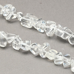 Chapelets de perles en cristal de quartz naturel, perles de cristal de roche, puce, 8~18x6~12x3~7mm, Trou: 1mm, environ 160 / pcs brins, 34.6 pouce