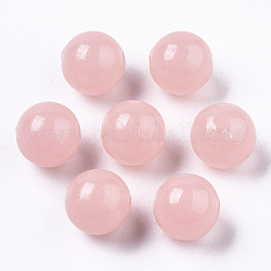 Perles acryliques lumineuses, brillent dans le noir, ronde, rose brumeuse, 8mm, Trou: 1.8mm, environ 1850 pcs/500 g