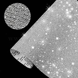 Self-Adhesive Rhinestone Stickers, Crystal Gems Decals, for Vehicle Decoration, Flat Round, Crystal, 240x200mm