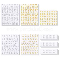 Chgcraft 24 лист 3 стильные мельхиоровые наклейки, металлические наклейки, последний a ~ z и номер 0~9, разноцветные, 8.7x7.4x0.03 см