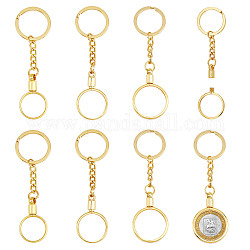 arricraft 6 Pcs Coin Holder Keychain, 0.76/0.93/1.1 Inch Medallion Holder with Key Ring, Golden Zinc Alloy Coin Bezel Key Ring for AA Medallion Recovery Chip or Lucky Coins
