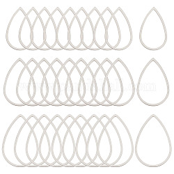BENECREAT 60Pcs 3 Style 304 Stainless Steel Linking Rings, Teardrop, Stainless Steel Color, 25.5~32x17~22x1mm, inner diameter: 23~29.5x15~20mm, 20pcs/style
