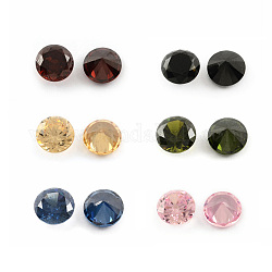 Cabochons à dos pointu de zircone cubique en forme de diamant, facette, couleur mixte, 8x4.6mm