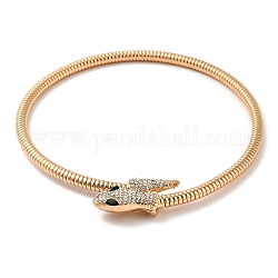 Colliers à chaîne serpent ronde en alliage, bracelet magnétique en strass serpent, or clair, 16.73 pouce (42.5 cm)