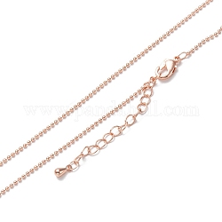 Ожерелья из латунной шариковой цепи, долговечный, Реальное розовое золото покрыло, 16.34 дюйм (41.5 см)