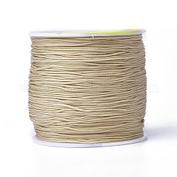 Cuerdas de fibra de poliéster con hilo de hilo redondo, trigo, 0.8mm, alrededor de 109.36 yarda (100 m) / rollo