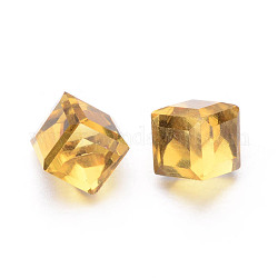 Cubos de cristal facetados del cubo, amarillo, 8x8x8mm