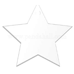 Ciondoli acrilici trasparenti grandi, stella, chiaro, 50x2.5mm, Foro: 2.5 mm