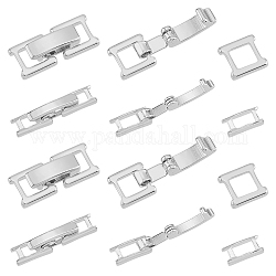 SUPERFINDINGS 20Pcs 2 Styles Eco-Friendly Brass Watch Band Clasps, Platinum, 15~16x3.5~6.5x4mm, 10pcs/style