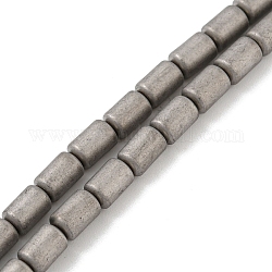 Hebras de cuentas de hematites no magnéticas sintéticas galvanizadas, esmerilado, columna, chapado en plata antigua, 3.7~3.8x5.8~5.9mm, agujero: 0.8 mm, aproximamente 65 pcs / cadena, 15.75'' (40 cm)