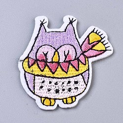 Owl Appliques, Computerized Embroidery Cloth Iron on/Sew on Patches, Costume Accessories, Colorful, 54.5x51x1.5mm