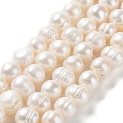 Hebras de perlas de agua dulce cultivadas naturales, patata, grado 2 un, blanco antiguo, 9~11.5x8.5~9mm, agujero: 0.6 mm, aproximamente 36 pcs / cadena, 13.46'' (34.2 cm)