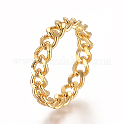 Унисекс 304 кольца из нержавеющей стали, цепи с бриллиантовой огранкой, широкая полоса кольца, золотые, Размер 7, 17 мм, 4.5 мм