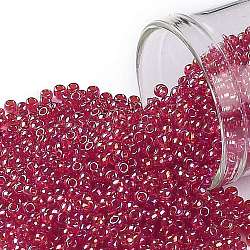 Toho perline rotonde, perline giapponesi, (165c) rosso rubino trasparente, 11/0, 2.2mm, Foro: 0.8 mm, circa 50000pcs/libbra