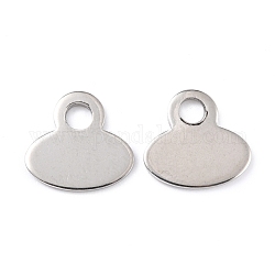 201 Stainless Steel Charms, Oval, Stainless Steel Color, 11x11.5x0.8mm, Hole: 2.5mm