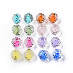 Perles en acrylique transparente, ronde, facette, couleur mixte, 8mm, Trou: 1.6mm, environ 1810 pcs/500 g