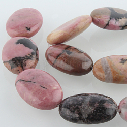 Rhodonite piedra preciosa natural hebras de perlas ovaladas, 25x18x8mm, agujero: 1 mm, aproximamente 16 pcs / cadena, 15.75 pulgada