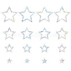 GORGECRAFT 16Pcs Rainbow Window Clings Stars Pattern Window Decals Static Non Adhesive Collision Proof Glass Stickers Vinyl Film Home Decorations for Sliding Doors Windows Prevent Dogs Birds Strikes