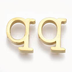 Colgantes de 304 acero inoxidable, dorado, carta, letter.q, 12x10x3mm, agujero: 1.8 mm
