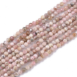 Chapelets de perles en rhodochrosite naturelle, facette, ronde, 2mm, Trou: 0.3mm, Environ 199 pcs/chapelet, 15.35 pouce (39 cm)