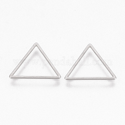 304 Stainless Steel Linking Ring, Triangle, Stainless Steel Color, 13.5x12x0.8mm