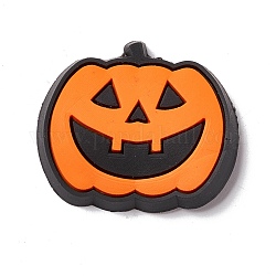 Halloween Theme PVC Cabochons, Pumpkin, Orange, 22.5x26.5x3.5mm