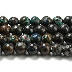 Chapelets de perles en chrysocolle naturelle, ronde, 4.5mm, Trou: 0.7mm, Environ 92 pcs/chapelet, 15.55'' (39.5 cm)
