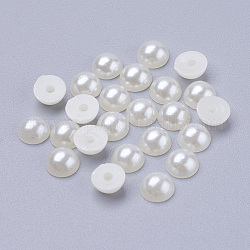 12MM Creamy White Dome Half Round Acrylic Imitated Pearl Cabochons Fit Phone Decoration, Size: about 12mm in diameter, 6mm thick