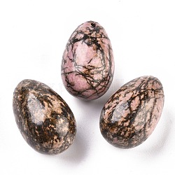Colgantes naturales rhodonite, piedra de huevo de pascua, 31x20x20mm, agujero: 2 mm
