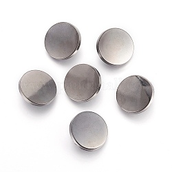 Кнопки сплава хвостовиком, 1-луночное, плоско-круглые, металлический черный, 23x7 мм, отверстие : 2 мм