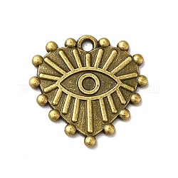 Pendente basi di strass in lega stile tibetano, cuore con gli occhi, bronzo antico, adatto per strass da 2 mm, 19x20x1.5mm, Foro: 1.5 mm, circa 476pcs/1000g