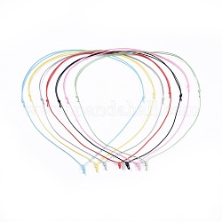 Adjustable Korean Waxed Polyester Cord Necklace Making, Mixed Color, 33.7 inch(85.6cm), 1mm