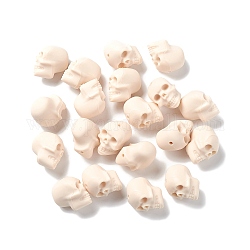Perles focales en silicone d'Halloween, crane, cornsilk, 21x16x20mm, Trou: 2.5mm