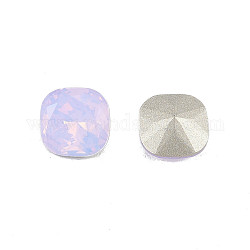 Cabochons de strass en K9 verre , dos et dos plaqués, facette, carrée, violette, 8x8x4.5mm