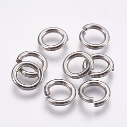 304 in acciaio inox anelli di salto aperto, colore acciaio inossidabile, 18 gauge, 11x2mm, diametro interno: 7mm