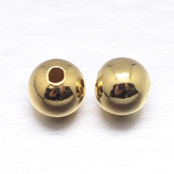 Perles intercalaires rondes 925 en argent sterling, véritable 18k plaqué or, 5mm, Trou: 1.5~1.6mm, environ 95 pcs/20 g