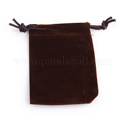 Pochettes rectangle en velours, sacs-cadeaux, brun coco, 7x5 cm