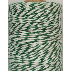 Хлопковый шнур макраме, витая хлопковая веревка, окрашенные, для поделок, Подарочная упаковка, зелёные, 2 мм, около 10.93 ярда (10 м) / рулон
