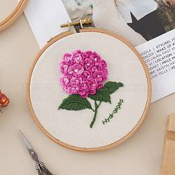 DIY Embroidered Making Kit, Including Linen Cloth, Cotton Thread, Water Erasable Pen Refills, Iron Needle, Flower Pattern, 25x25x0.01cm