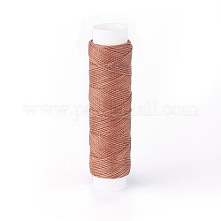 Round Waxed Polyester Twisted Cord, Micro Macrame Cord, for Leather Projects, Bookbinding, Sienna, 0.35mm, about 43 yards(40m)/roll