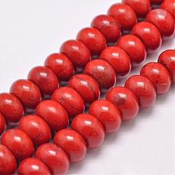 Натуральные красные яшмы бусы пряди, рондель, класса AB +, красные, 12x8 мм, отверстие : 1 мм, около 48 шт / нитка, 15.1 дюйм